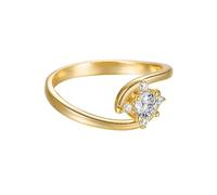 Wycian Bague Fiancaille Or Bague Fiançailles Femme Taille 60 9K Au375 de Forme Ronde Moissanite pour Tante Épouse