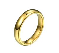 Wycian Bague Fiançailles, Alliance Mariage Femme Or Tungstène Taille 51.5 Simple Poli 4mm Personnalisé pour Fiancaille