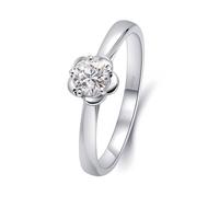 Wycian Bague Fiançailles Bleu, Alliance Moissanite Femme 14 Carats Argent Taille 0.3CT Blanc de Forme Ronde Diamant Naturel pour Nouvel An