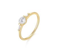 Wycian Bague Fiançailles Or Alliance Moissanite Femme 9K Au375 5X5mm de Forme Ronde Blanc Moissanite Taille pour Tante Tante