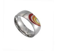 Wycian Bague Gravée Femme, Bague de Fiancaille Argent Titane Taille 56.5 Arc-En-Ciel D'Amour Personnalisable pour Bal