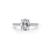 Wycian Bague Graver Personnalisé Couple Anneau 925 Zircone Cubique Solitaire Éternité avec Ovale à Quatre Griffes Taille pour Tante