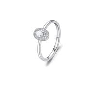 Wycian Bague Graver Personnalisé Couple Bague Argent Jeune Fille Blanc Or Blanc 9K Au375 3X5mm Forme Ovale Blanc Moissanite Taille pour Mère Mère