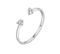 Wycian Bague Graver Personnalisé Couple Bague Argent Qualité Blanc Or Blanc 9K Au375 2X2mm de Forme Ronde Moissanite Taille 59 pour Mesdames Épouse