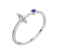 Wycian Bague Graver Personnalisé Couple Bague de Mariage Argent Or Blanc 14K Au585 2.5X4.5mm Forme Marquise Moissanite Taille 57.5 pour Sœur Épouse