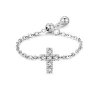 Wycian Bague Mariage Femme Anneaux Argent 1.5mm Zircone Cubique Chaîne à Réglage Croisé Taille Réglable pour Épouse Populaire