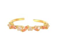 Wycian Bague Or Alliance Couple Prime 9K Au375 de Forme Ronde Saphir Orange Taille 46.5 pour Mesdames Tante