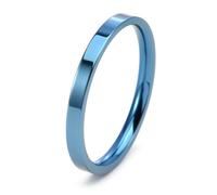 Wycian Bague pour Femme Fiancée, Alliance Taille 49 Bleu Acier Inoxydable 2mm Simple Personnalisable pour Fête Des Mères