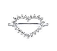 Wycian Bague pour Son Copain Bague Alliance en Argent Or Blanc 9K Au375 de Forme Ronde Moissanite Taille 54 pour Lesbienne Épouse
