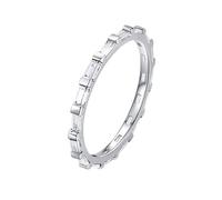 Wycian Bague pour Son Copain Bague Argent Kit Or Blanc 14K Au585 1.7mm Forme Rectangulaire Blanc Moissanite Taille pour Épouse Mère