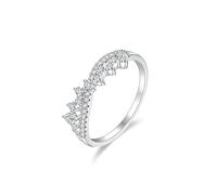 Wycian Bague pour Son Copain Bague de Argent Or Blanc 14K Au585 de Forme Ronde Blanc Moissanite Taille pour Lesbienne Mesdames