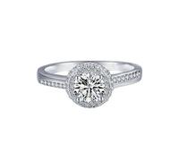 Wycian Bague pour Son Copain Bague en Argent Chaine Or Blanc 9K Au375 6mm de Forme Ronde Blanc Moissanite Taille pour Lesbienne Mère
