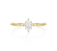 Wycian Bague pour Son Copain Bague Mariage Or 14K Au585 5X7mm Forme Marquise Blanc Moissanite Taille pour Mesdames Tante