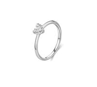 Wycian Bague pour Un Mariage Bague Cercle en Argent Or Blanc 14K Au585 5X5.5mm en Forme de Cœur Blanc Moissanite Taille pour Mère Sœur