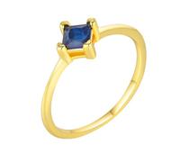 Wycian Bague Simple Or Bague Simple Taille 60 9K Au375 4mm de Forme Carrée Saphir Créé en Laboratoire pour Sœur Lesbienne