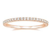 Wycian Bagues Fiançailles, Argent Sterling 925 Bagues Phalanges Femmes Éternité Mince en Or Rose avec Pas de Pierre Précieuse Taille 65, No Gemstone