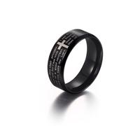 Wycian Engagement Ring, Bague Acier Noir Taille 56.5 7.8mm Écritures Croisées Personnalisable pour Céramique