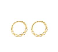 Wycian Piercing Jewelry, Bijoux de Nez en Or 2Pcs Zirconium Argent 925 Zirconium Cubici A Cerchio 1.2Mm pour Femme Homme Bijoux Regalo