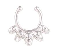 Wycian Piercing Nez Anneaux Narine, Piercing pour Le Nez en Argent 1Pcs Plaqué Or Teschio A Forma Di U 1.6Mm pour Femme Homme Bijoux Regalo