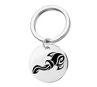 Wycian Porte Clef Metalique, Porte Clé Etoile Argento Acciaio Inossidabile Porte Clef Médaille Ronde 12 Constellations pour Homme Femme Accessoires Cadeau