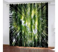Wycian Rideau de Cuisine Style Campagne Chic Rideau Cuisine Vert 2 Rideaux Polyester Paysages D'Arbres 152L X 183H Cm Simple Élégant Mise À Niveau 3.0