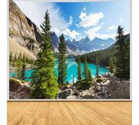Wycian Tapisserie Murale Nature Foret, Tenture Murale XXL Paysage Tapisserie Murale Tissu Foret et Tenture Murale Paysage Neige Tapisserie Sapin 300X260Cm