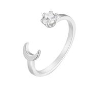 Wycian Une Bague de Fiançailles Bague de Fiançailles Argent Blanc Or Blanc 14K Au585 4X4mm de Forme Ronde Moissanite Taille 61.5 pour Mesdames Sœur