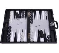 Wycliffe Brothers Jeu de Backgammon 21" Tournoi - Etui noir avec champ gris - Édition Masters