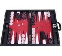 Wycliffe Brothers Set Backgammon Professionnel 21 Pouces - Etui Noir avec Champ Rouge - Masters Edition