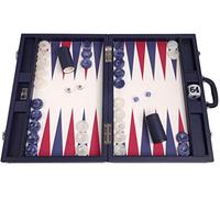 Wycliffe Brothers Set Tournoi Backgammon 21" - Coffret Bleu Champ Vanille - Édition Masters