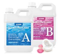 WYCOON Caoutchouc de Silicone pour Moulage R 15A - Silicone Liquide Platine Alimentaire Non Toxique 1:1, pour Moules Souples Compatible avec Résine, Cire, Plâtre (4.52kg, Translucide)