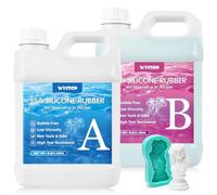 WYCOON Caoutchouc de Silicone pour Moulage R 15A - Silicone Liquide Platine Alimentaire Non Toxique 1:1, pour Moules Souples Compatible avec Résine, Cire, Plâtre (4.52kg, Vert Jade)