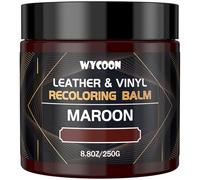 WYCOON Kit Réparation Cuir, Teinture Liquide, Peinture et Crème Colorante pour Canapés, Sièges Auto, Chaussures, Meubles - Restaure Les Cuirs Rayés et Décolorés-Bordeaux