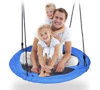 WYCTIN Balançoire nid 100 cm Balançoire circulaire Balançoire assiette Balançoire filet 100kg - bleu