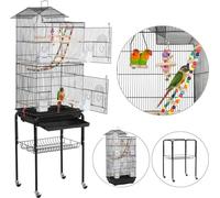 WYCTIN Cage pour oiseaux Volière pour oiseaux avec support Roulettes pivotantes à 360° 46*35.5*158.5cm