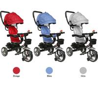 WYCTIN Tricycle enfant 4 en 1 guidon vélo bébé poussette gris clair