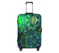 WYCZHY Abalone Nacre Impression Grande Valise Housse Élastique avec Fermeture Éclair, Protège Bagages Pendant Voyage, blanc, S