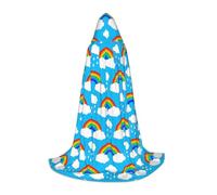 WYCZHY Cape à capuche pour adolescent - Nuages arc-en-ciel - Goutte de pluie - Cape à capuche - Sorcière, vampire, magicien, bal masqué, fête d'Halloween