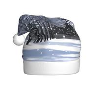 WYCZHY Chapeau de Père Noël imprimé Snow Falling In The Park - Chapeau de Noël rouge pour adulte femme homme accessoire avec bonnets d'hiver