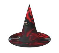 WYCZHY Chapeau d'Halloween pliable en tissu Oxford pour carnaval Motif rose miroir rouge 33 cm
