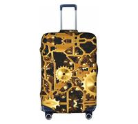 WYCZHY Clock Gear Printing Grande housse de valise élastique avec fermeture éclair, protège les bagages pendant le voyage, blanc, XL