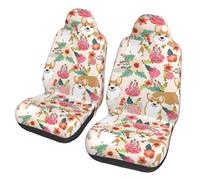 WYCZHY Corgi Housses de siège de voiture universelles Motif fleurs printanières Pour voiture, SUV, berline, camion