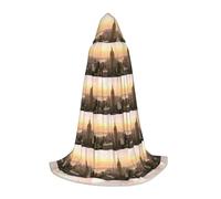 WYCZHY Empire State Building Costume de cosplay pour adolescent Cape à capuche Sorcière Vampire Magicien bal masqué Fête d'Halloween