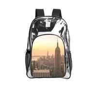 WYCZHY Empire State Building Sac à livres transparent résistant imprimé Sac renforcé transparent pour la plage, les sports de plein air, les voyages
