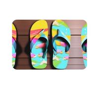 WYCZHY Flops Pantoufles Art Sandales Impression Diatomée Tapis de bain antidérapant 60 x 40 cm Facile à ranger Tapis de bain pour la cuisine