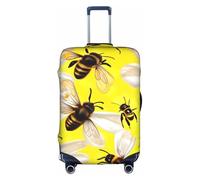 WYCZHY Flying Bees Housse de valise élastique avec fermeture éclair pour protéger les bagages pendant les voyages, blanc, S