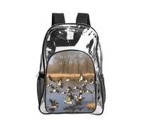 WYCZHY Flying Wild Ducks Sac à livres transparent avec imprimé canards sauvages renforcés pour la plage, les sports de plein air, les voyages