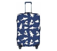 WYCZHY Grande housse de valise élastique avec fermeture éclair, protège les bagages pendant les voyages, blanc, L