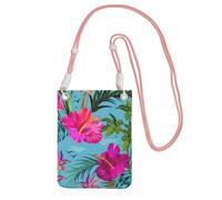 WYCZHY Hello Hawaii Sac à bandoulière pour téléphone portable avec bandoulière pour téléphone, passeport de marche, portefeuille, rose, Taille unique