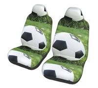 WYCZHY Housses de siège de voiture avec imprimé ballon de football sur herbe - Protection universelle pour voiture, SUV, berline, camion